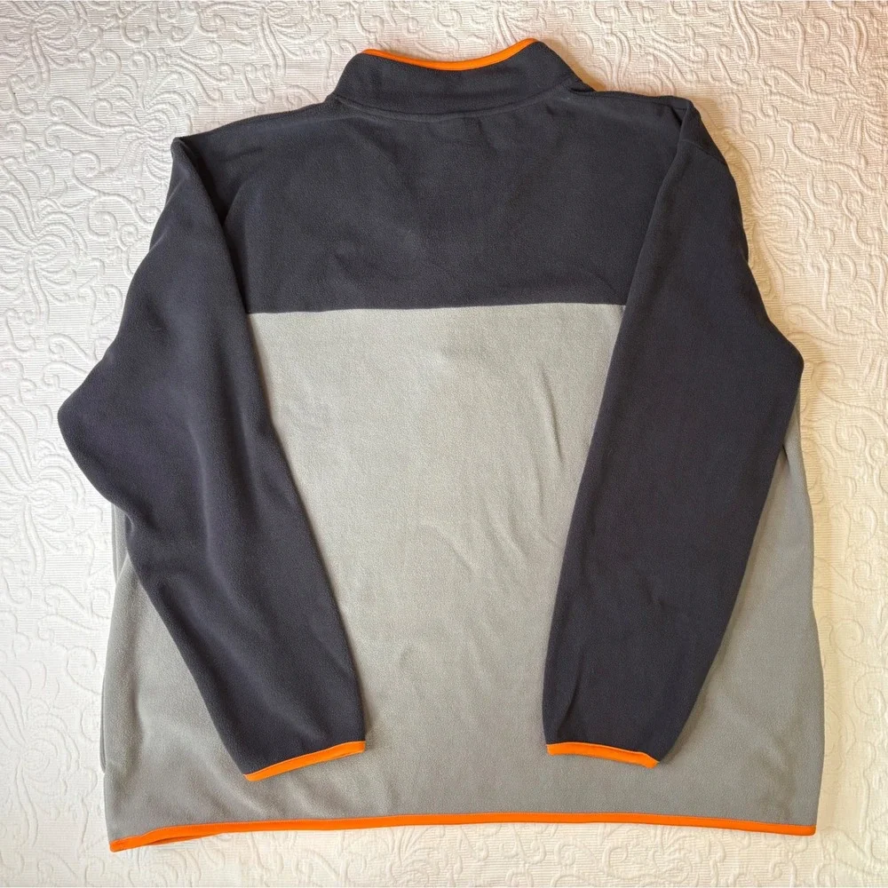 Ducks Unlimited Fleece Pullover Snap Neck‎ Mock Collar Gray with Orange Men XXXL
